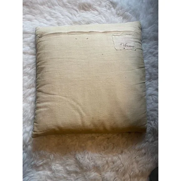 Vintage Chainstitch Embroidery Decorative Pillow with Cats 16 Inch Square - Picture 5 of 10